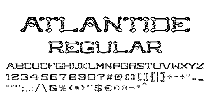 Przykład czcionki Atlantide Regular